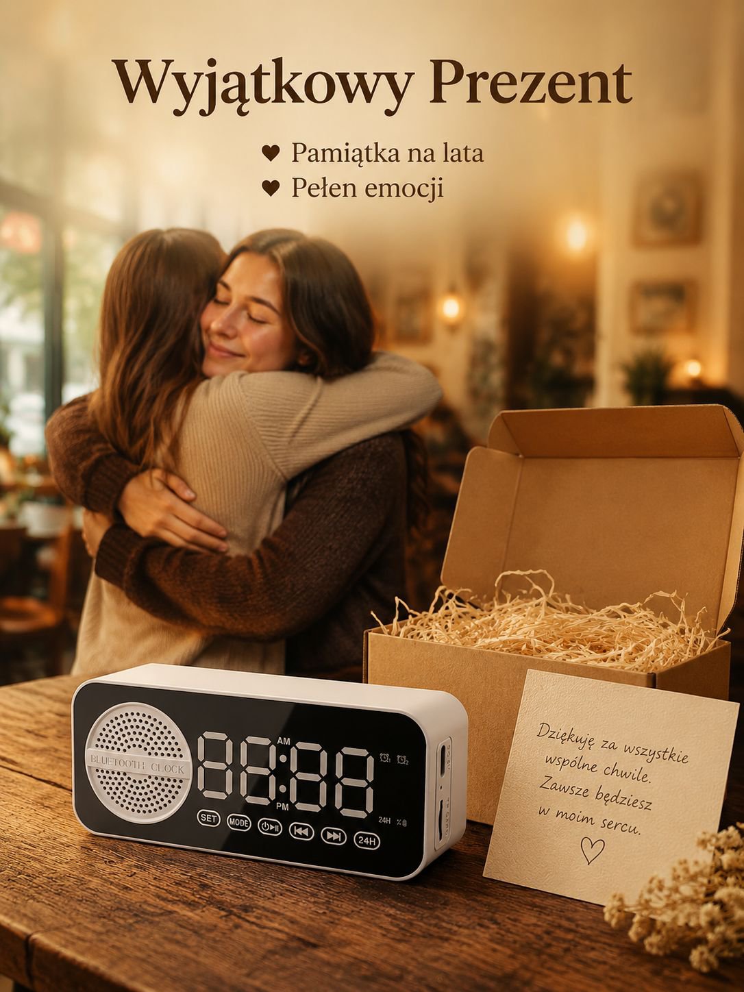 Wielofunkcyjny głośnik Bluetooth, pamiątka pożegnalna, inteligentny zegar głosowy