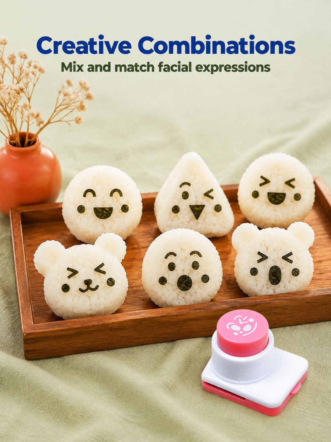 Fun kitchen gadget for making expressive sushi and bento