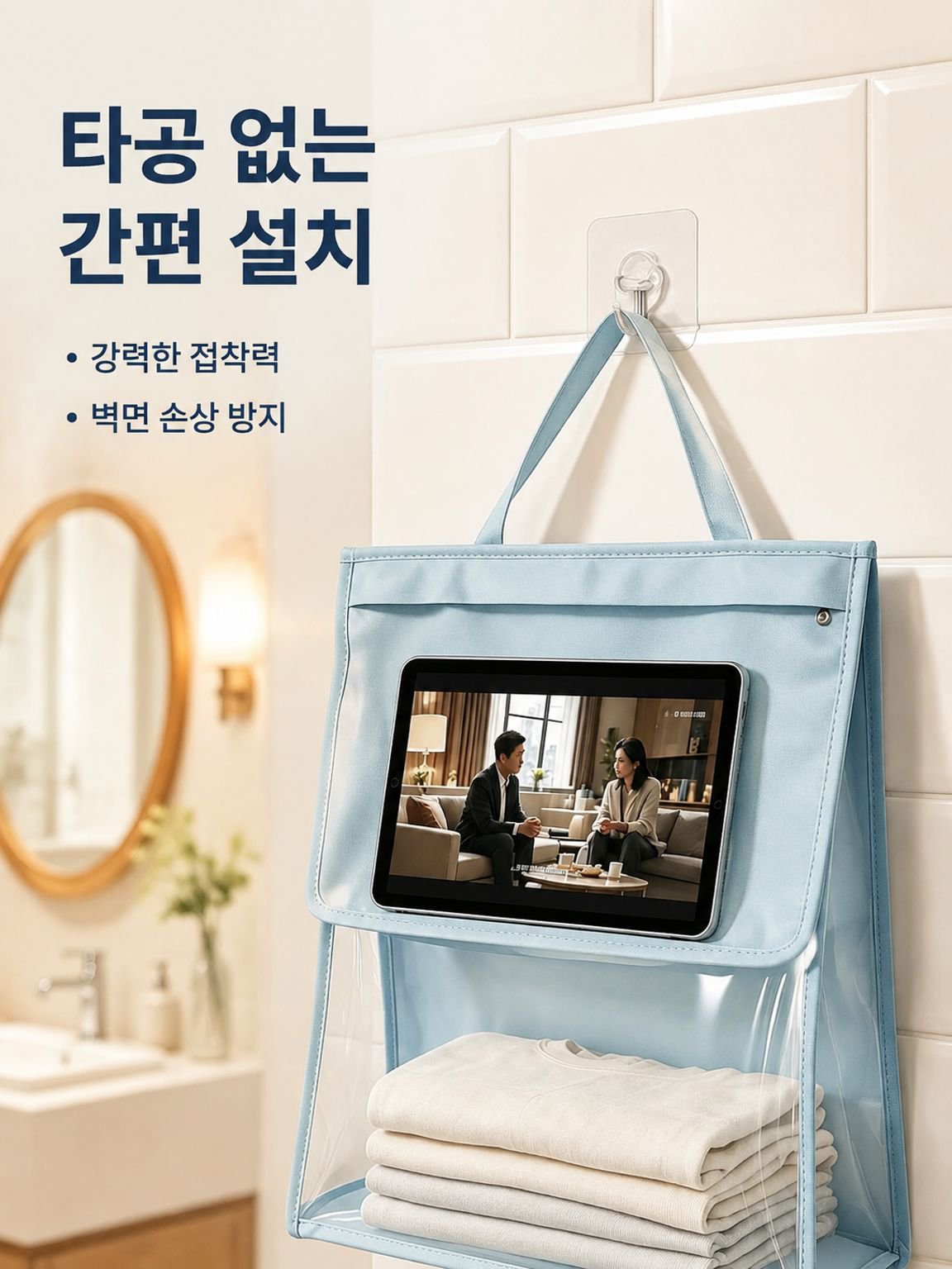 욕실 방수 걸이형 수납 주머니