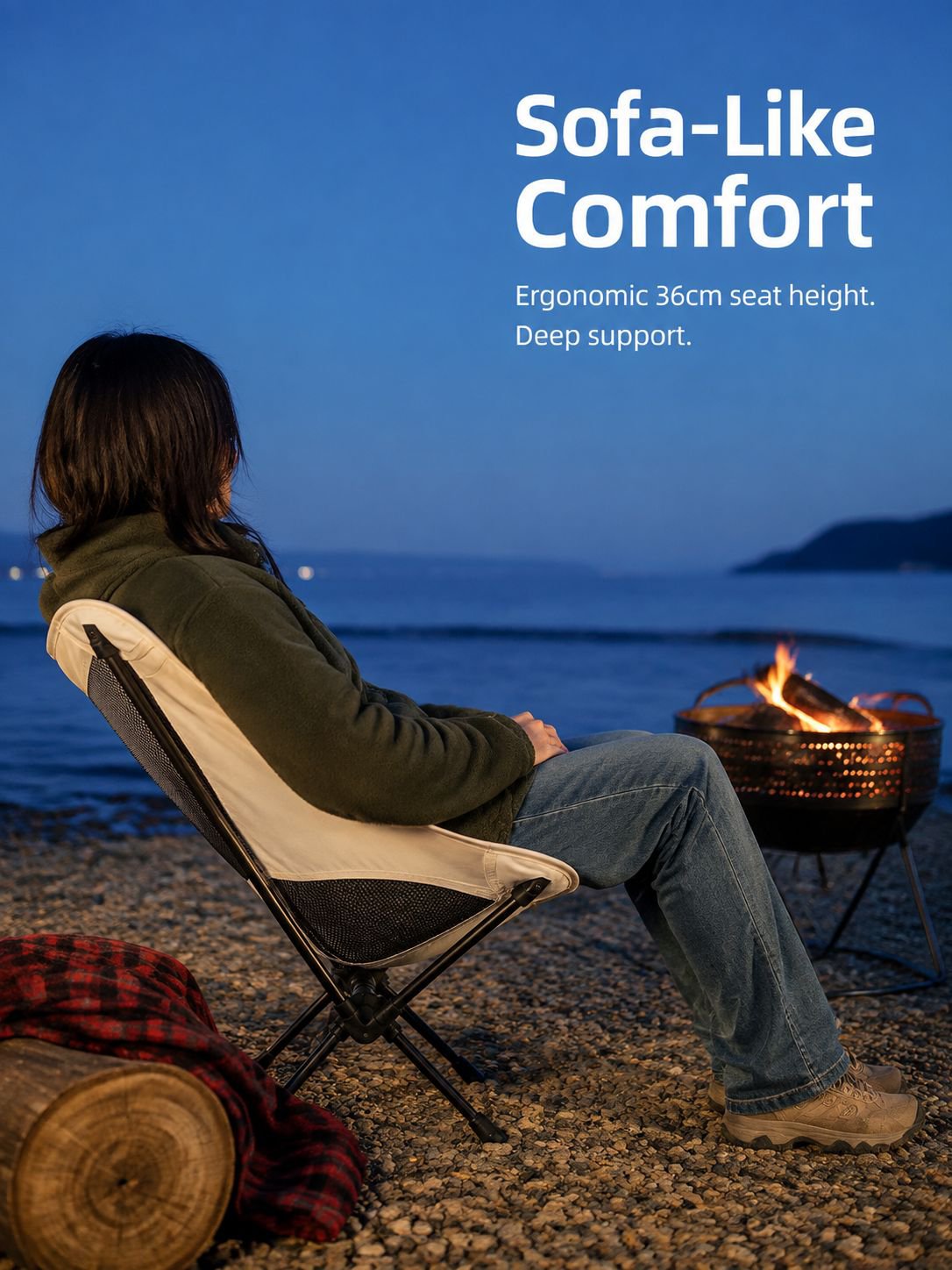 Portable fishing chair for outdoor use