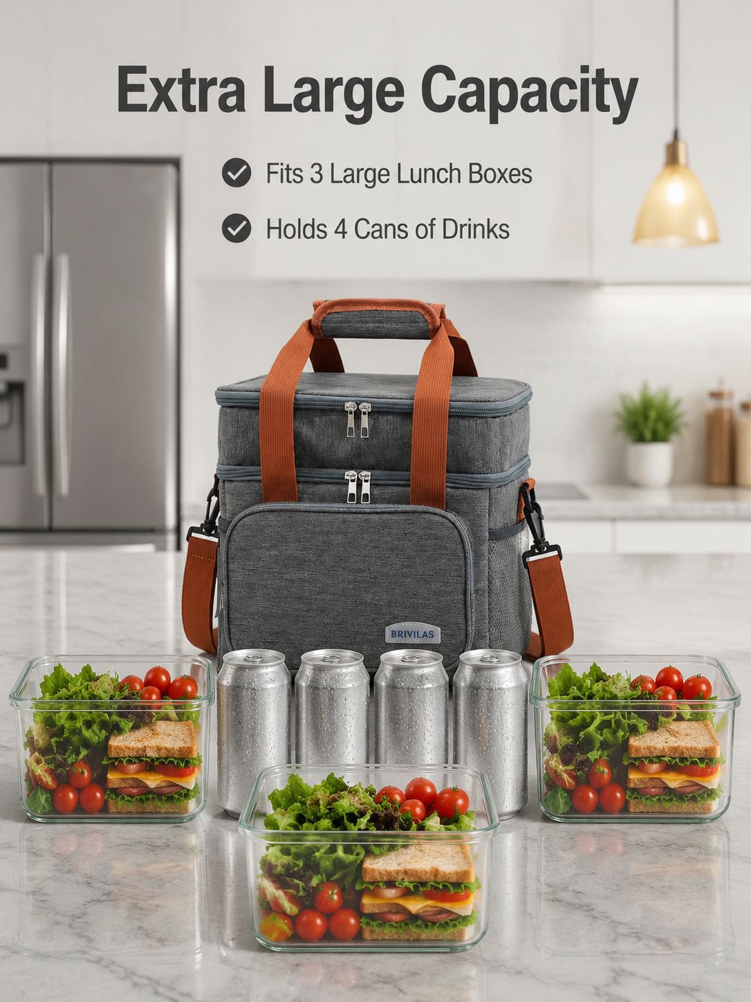 Outdoor große Kapazität Doppel-Schicht Isoliertasche Eistasche Lunchbag