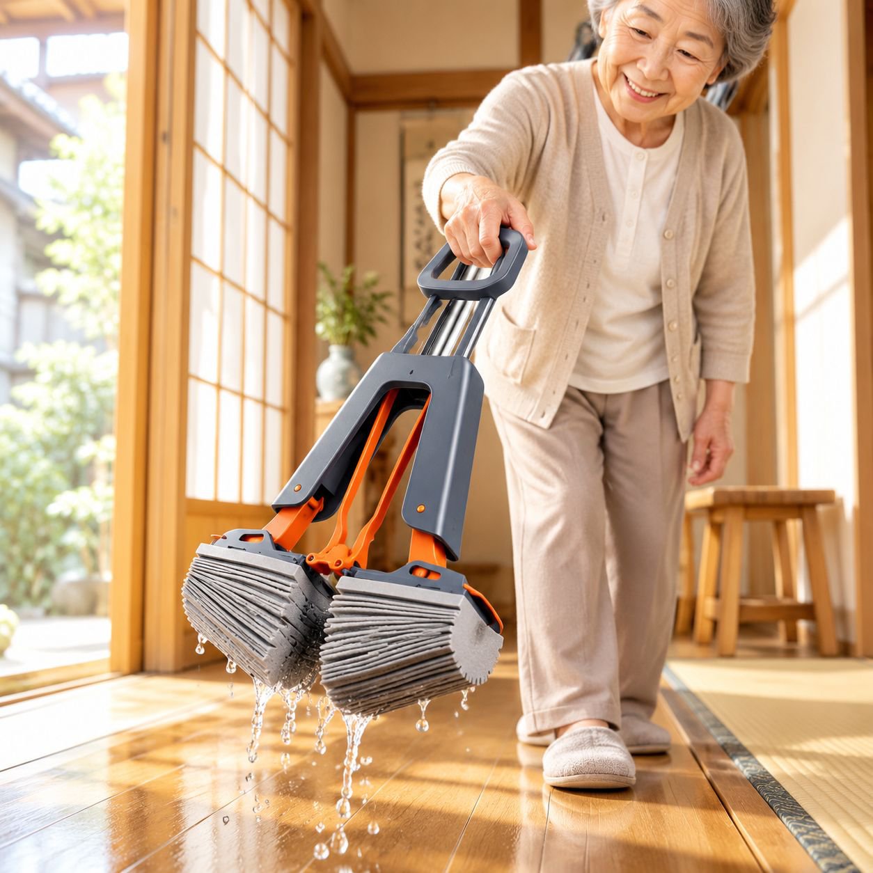 強力吸水スポンジヘッドのクローズアップ