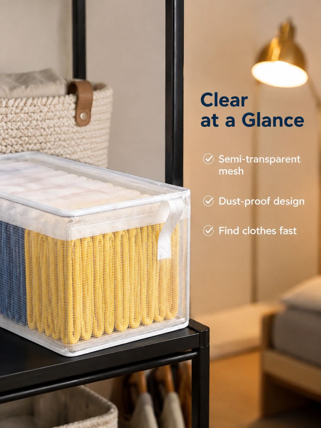 Drawer-Type Transparent Clothing Organizer Wardrobe Storage Box