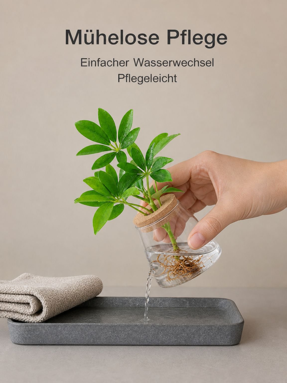 Terrarium im Glas für den Schreibtisch