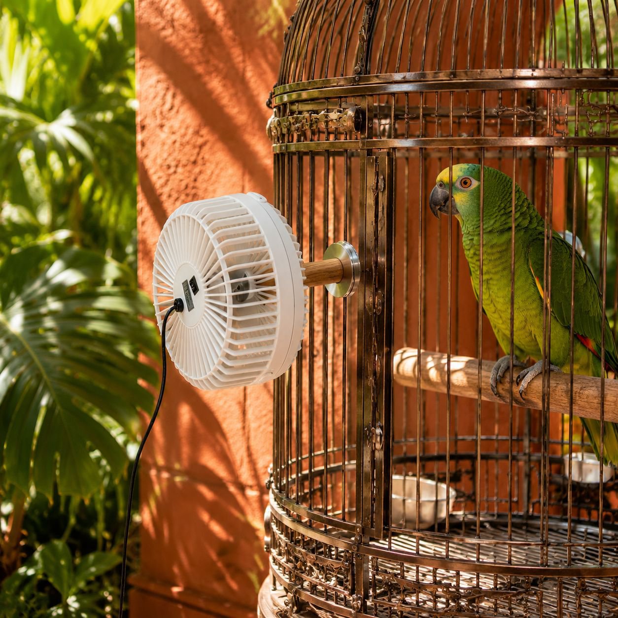 Ventilador especial para jaulas de aves, accesorio para reducción de calor y prevención del calor