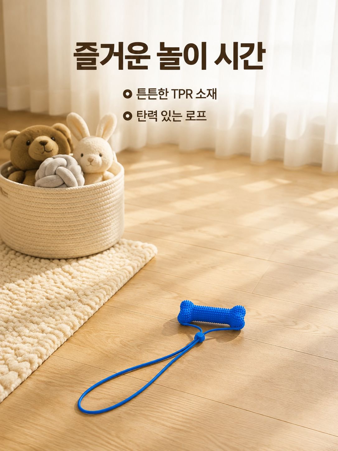 강아지 치아 스틱 씹는 장난감 이중 청결 효과