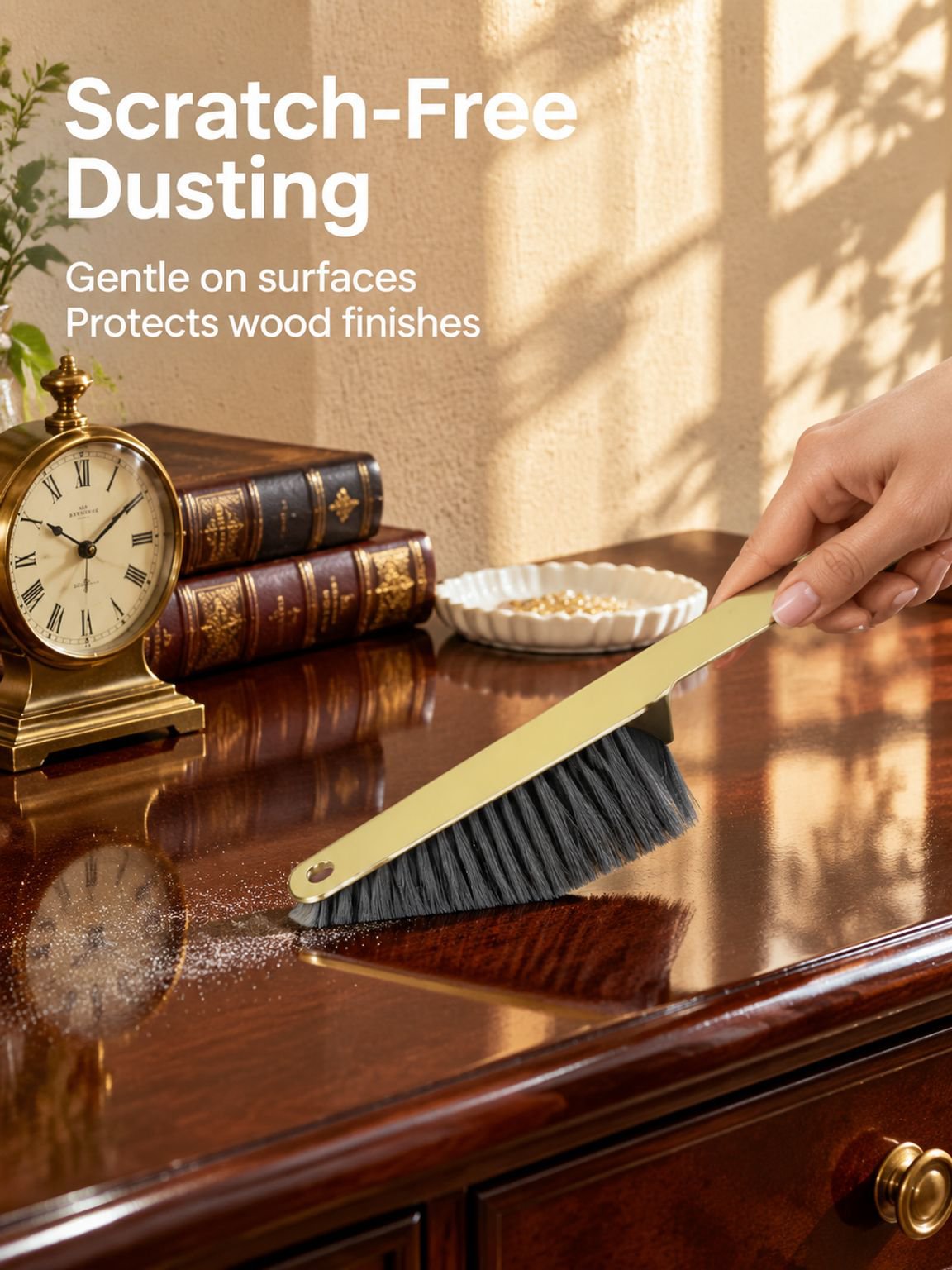 Multi functional perforated dust removal brush