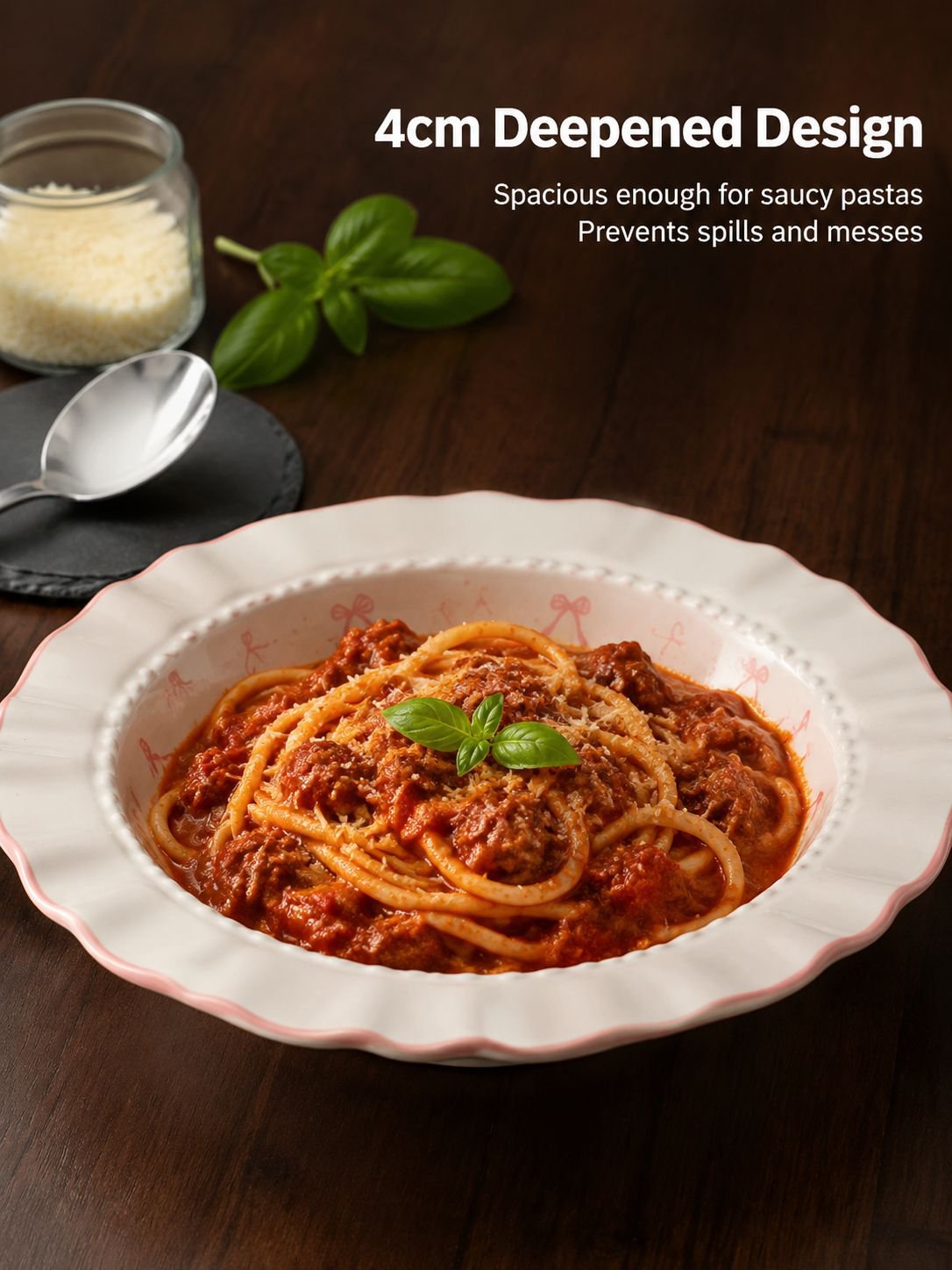Bow-knot bowl and plate set for home use, ceramic bowls