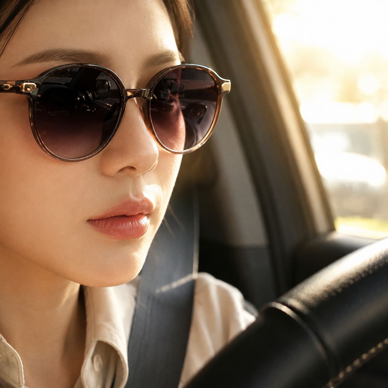 Gafas de sol de moda para mujer con protección UV color marrón