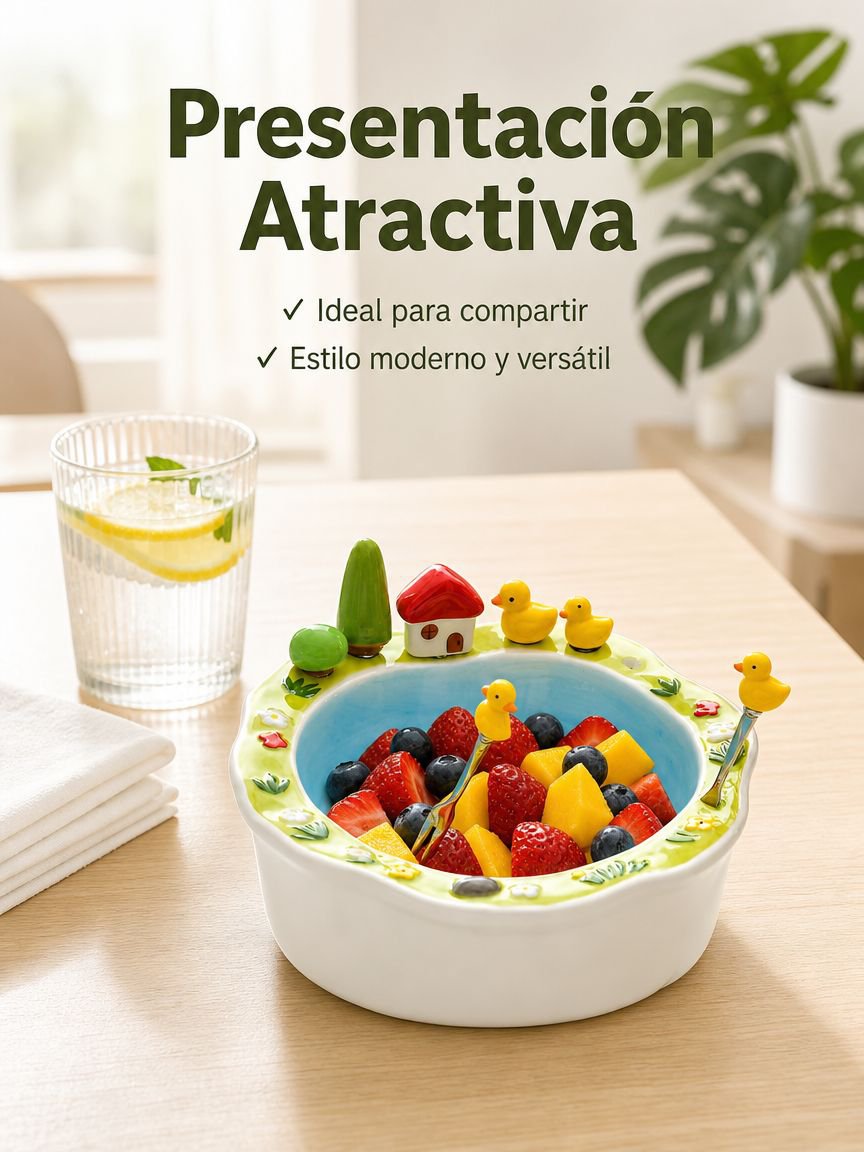 Juego de platos y tenedores de cerámica estilo crema