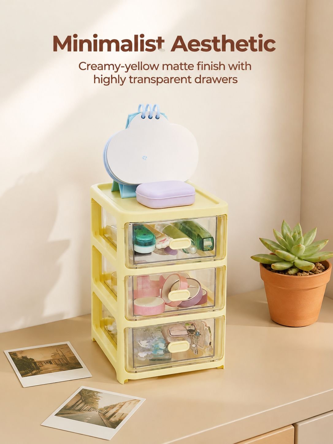 Desk organizer box keeping office supplies neatly arranged