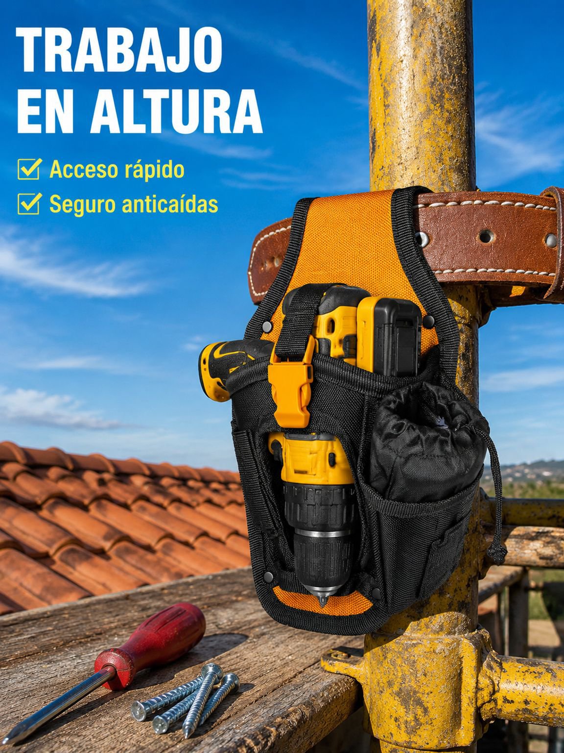 Bolsa de herramientas reforzada para reparaciones, bolsa colgante resistente para taladro eléctrico
