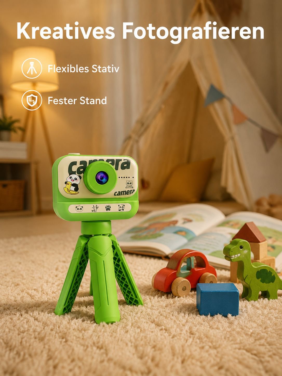 Tragbare HDMiniFotokamera mit Ständer tragbare LernspielzeugSpielkamera