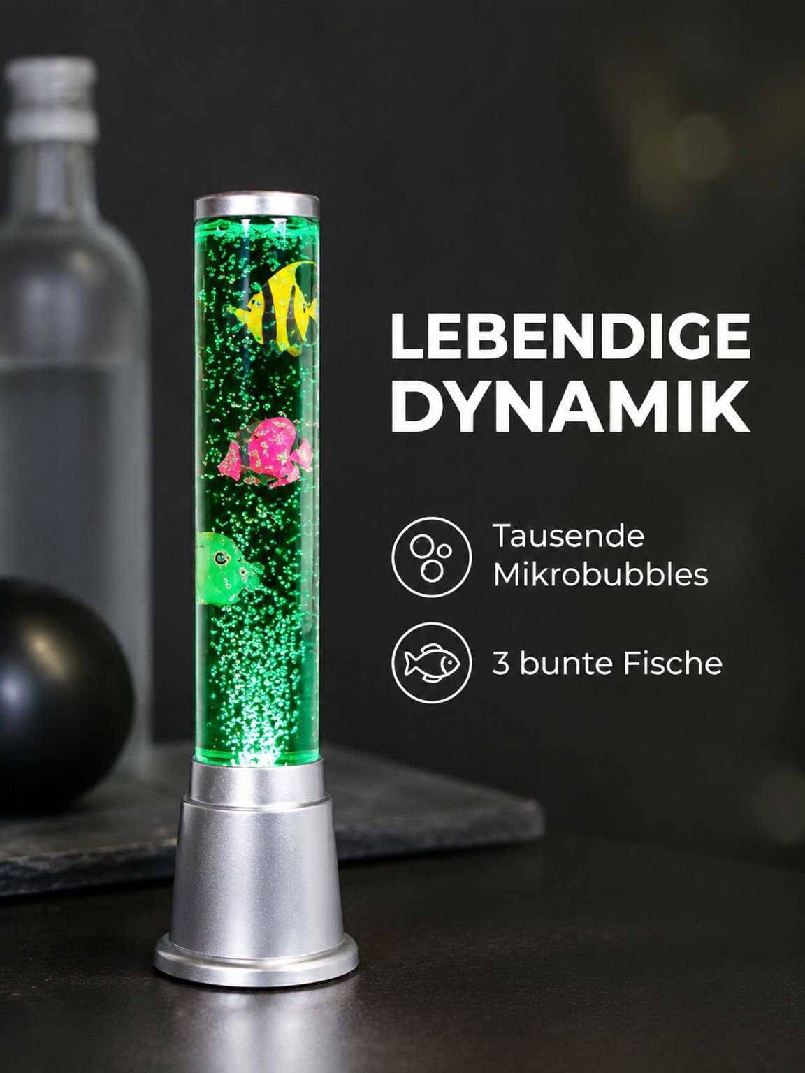 Bunte LED-Fischleuchte, Wassersäulen-Blasenleuchte, Ambientebeleuchtung, Barbeleuchtung, Beleuchtung