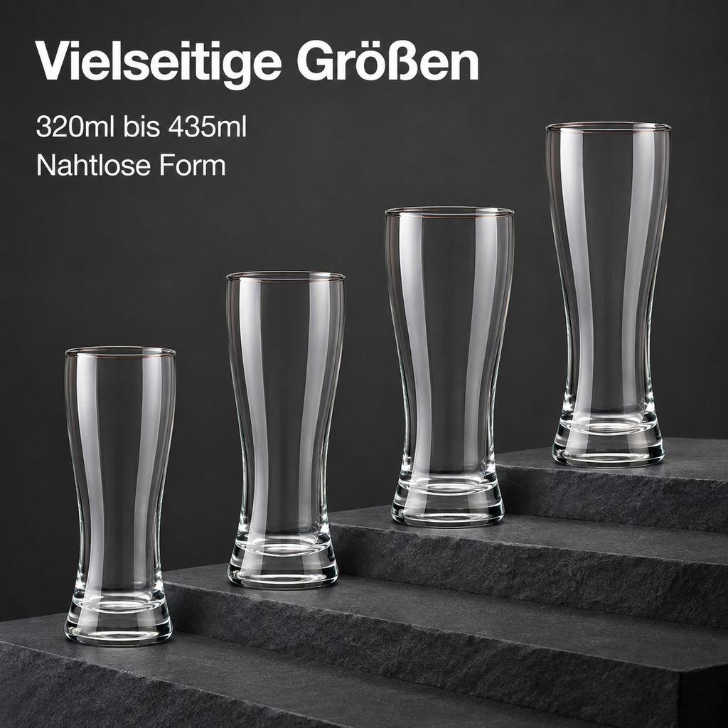 Dickwandiger Bierkrug aus Glas mit großem Fassungsvermögen