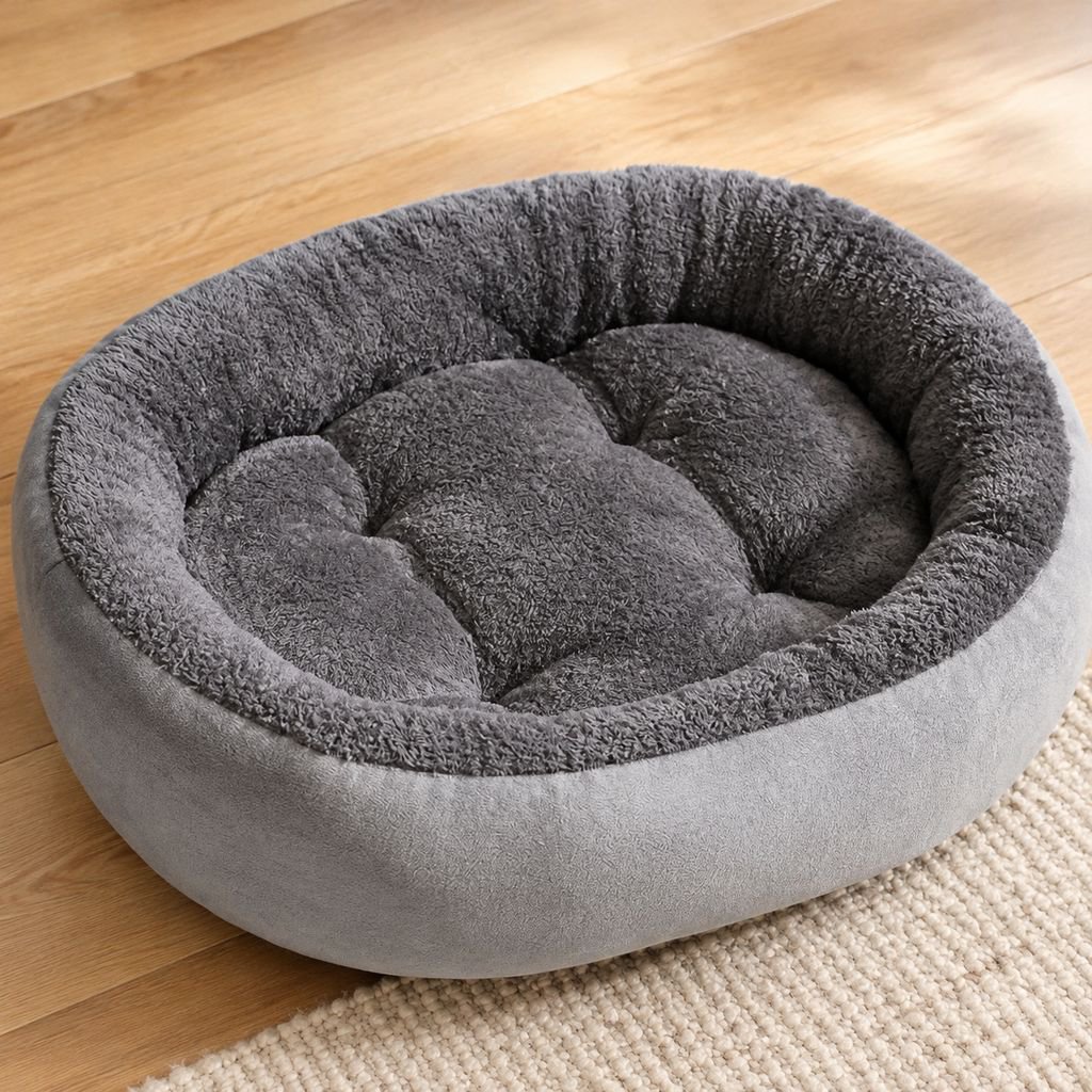 Interior suave de la cama cueva para gatos