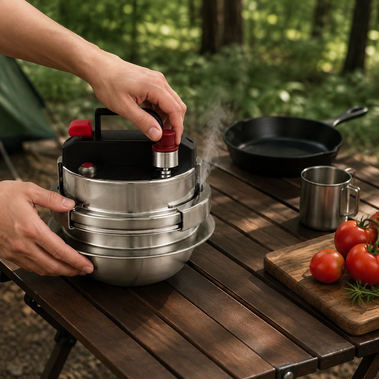 Cuiseur sous pression portable 12L pour camping-car, idéal pour les groupes