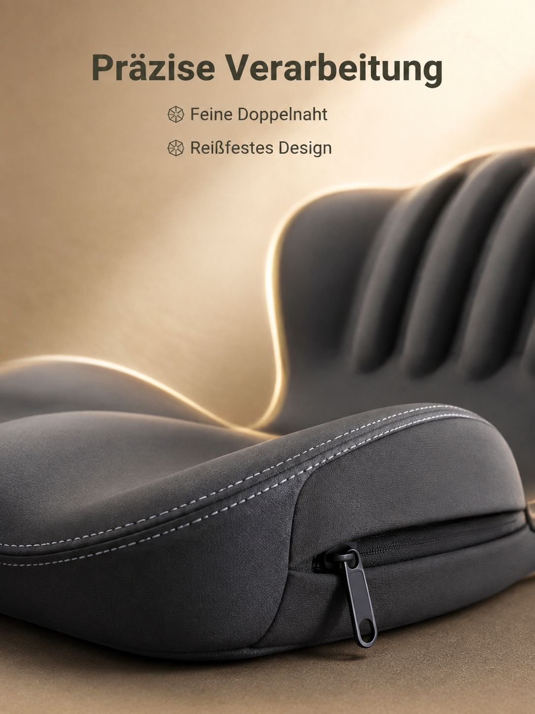 Ergonomisches Sitz- und Rückenkissen aus Memory-Schaum – atmungsaktiv mit Lendenstütze