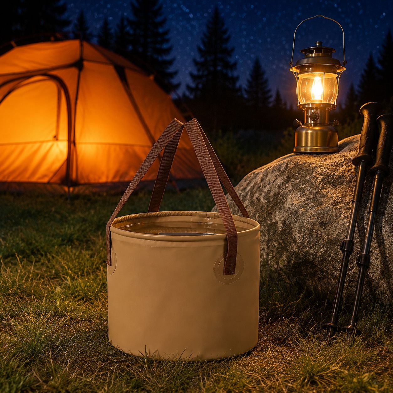Compact outdoor water storage solution for campers