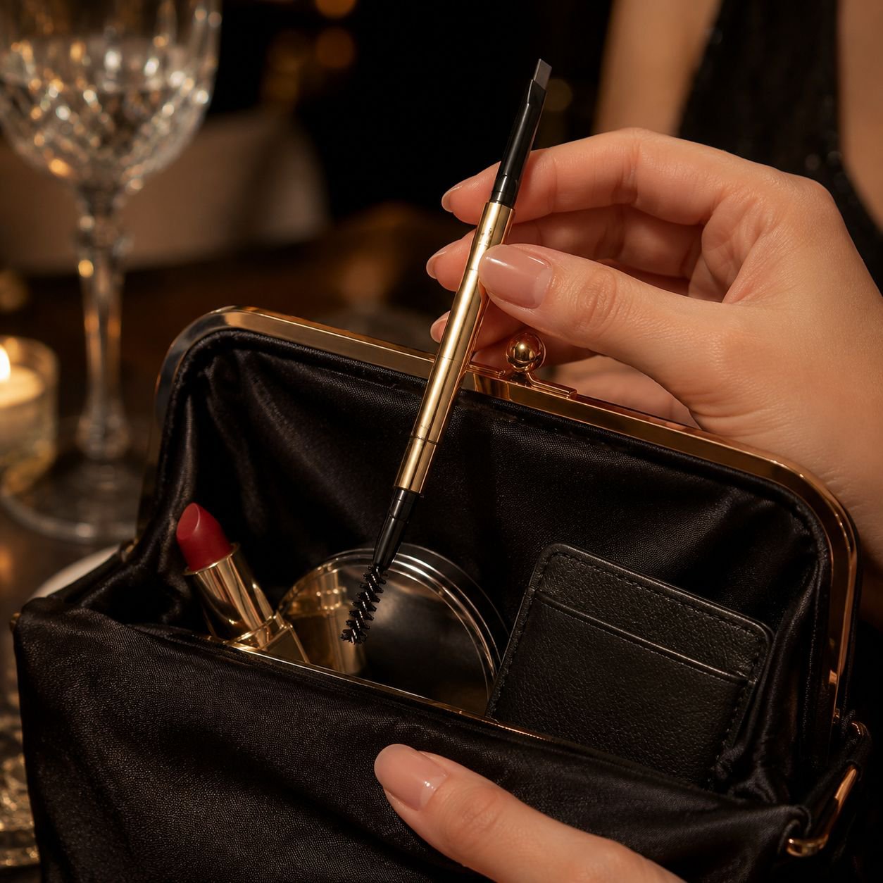 JMY Waterproof Long-Lasting Slim Small Gold Bar Eyebrow Pencil