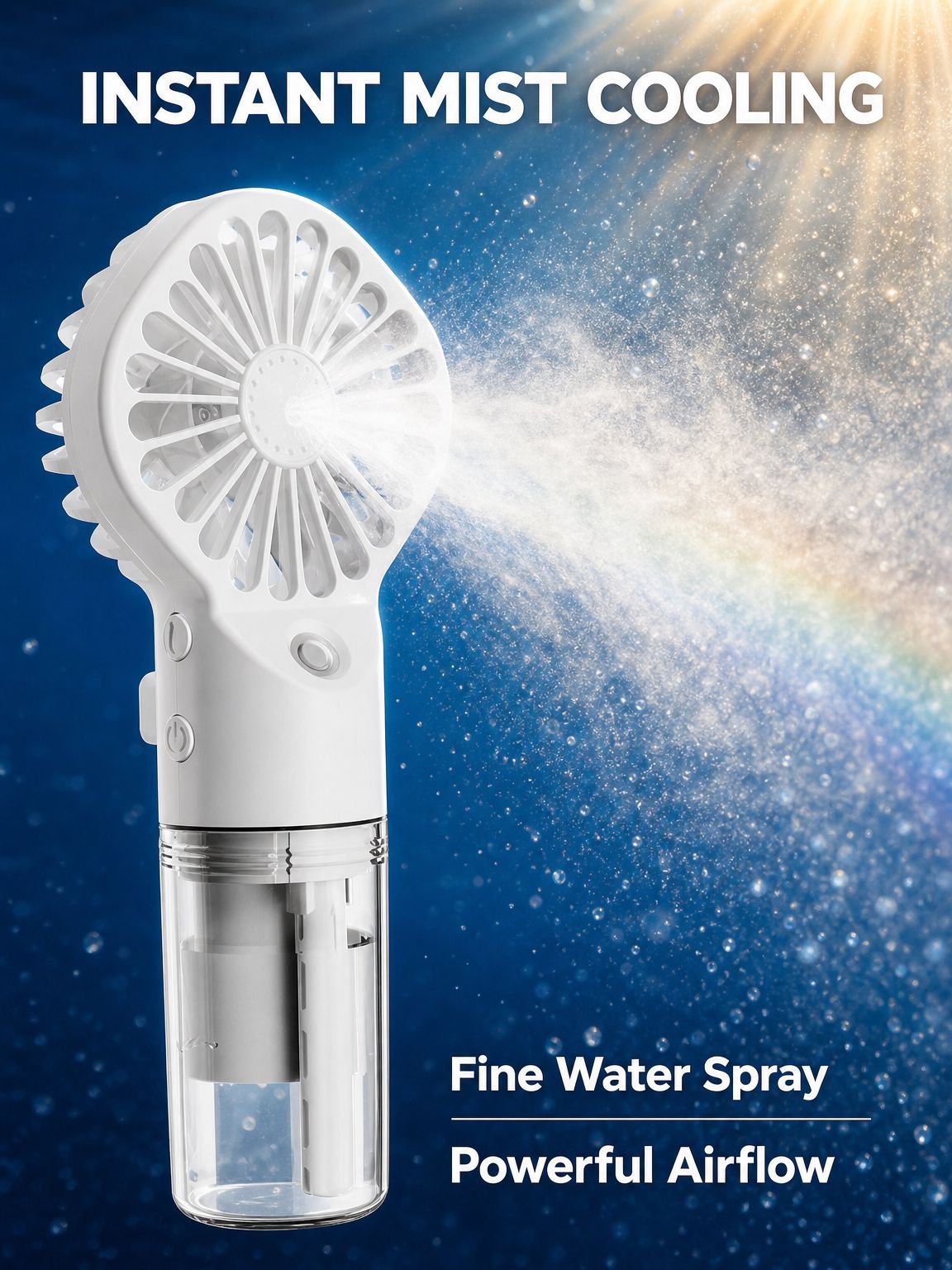 Portable Mist Humidifying Handheld Mini Rechargeable Small Air Conditioner Fan