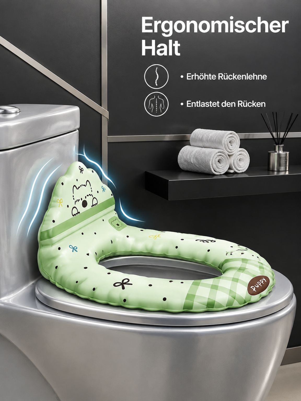 Bequeme Rückenlehne Toilettensitzauflage