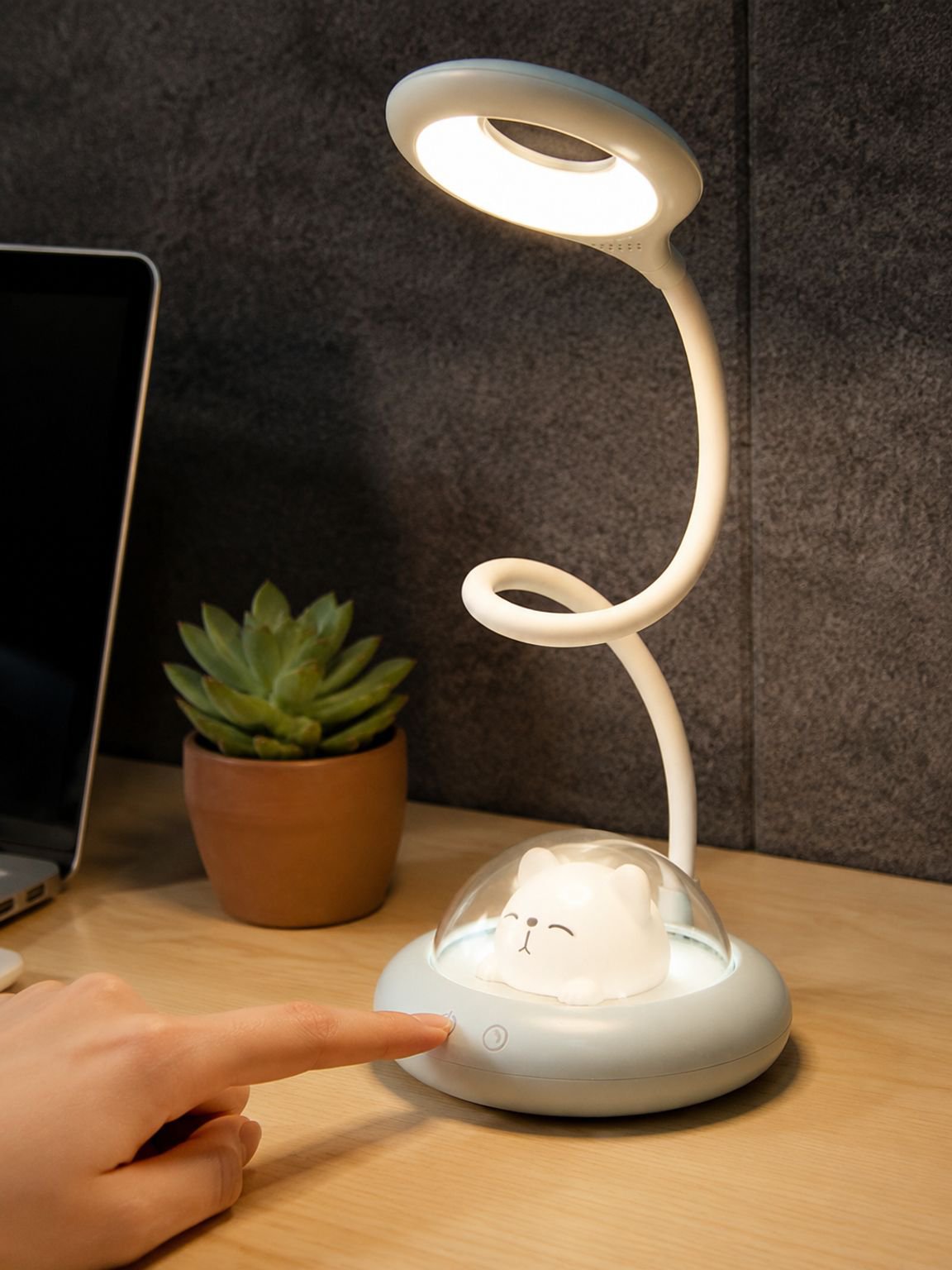 Small desk lamp for girls with adjustable arm
