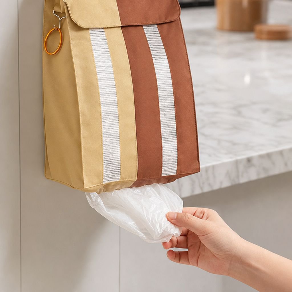 Wall-Mounted Large Garbage Bag Organizer, Convenient Sorting, Large Capacity