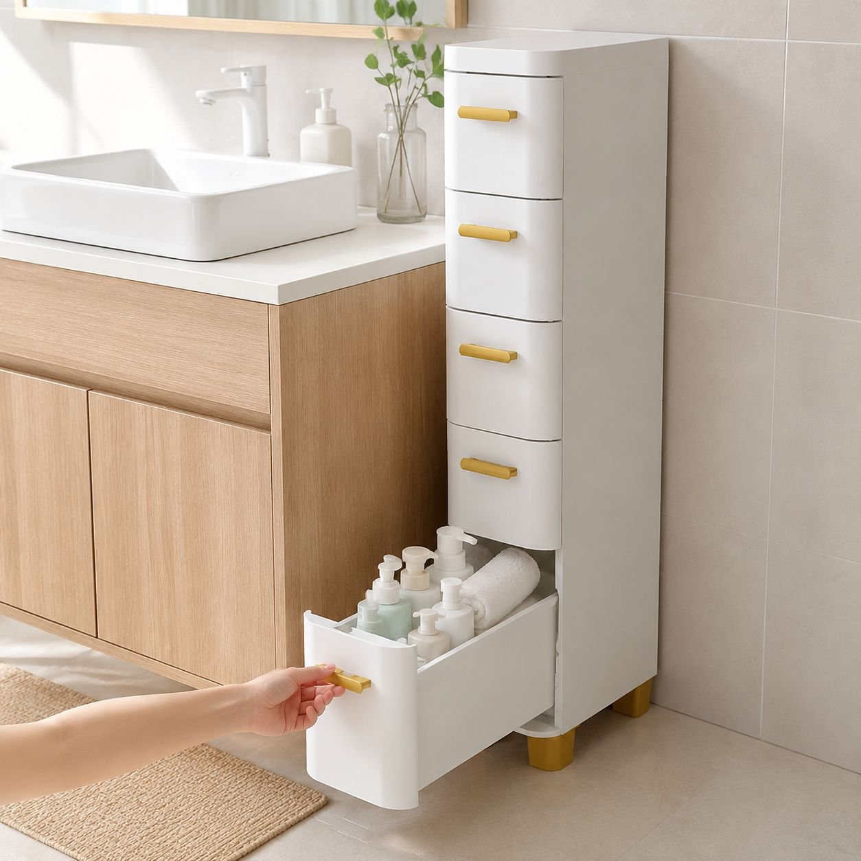 Household Multi-layer Narrow Gap Drawer Organizer Cabinet