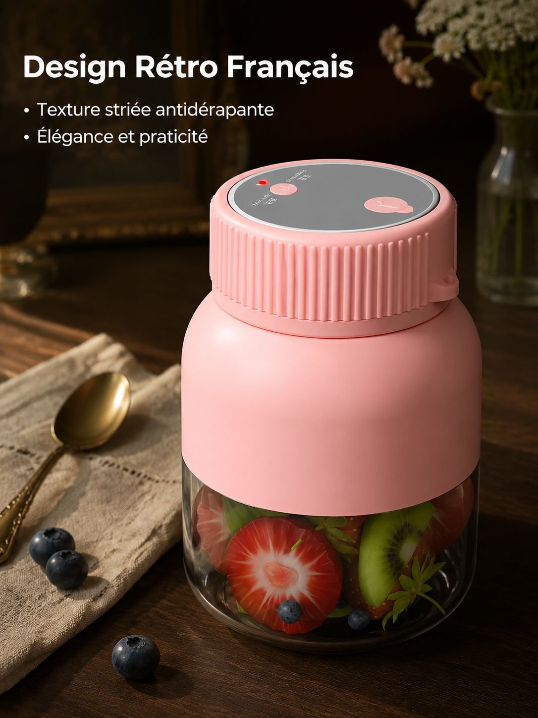 Presse-agrumes multifonctionnel portable sans fil avec design moderne