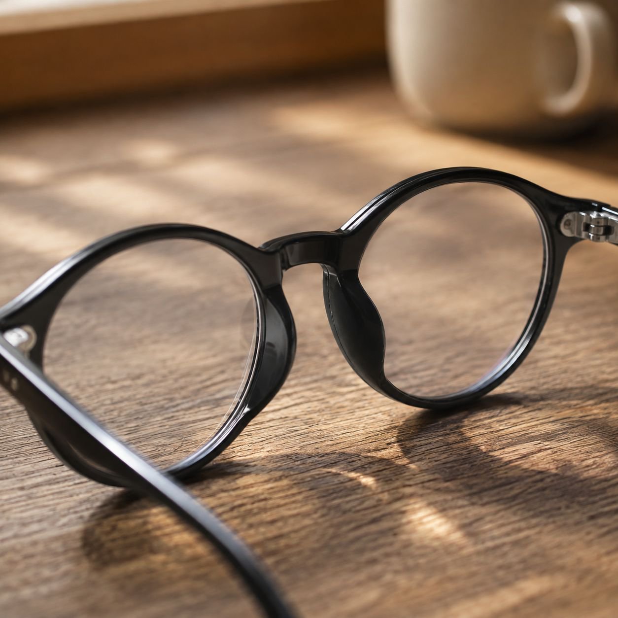 Stylish photochromic reading glasses on book