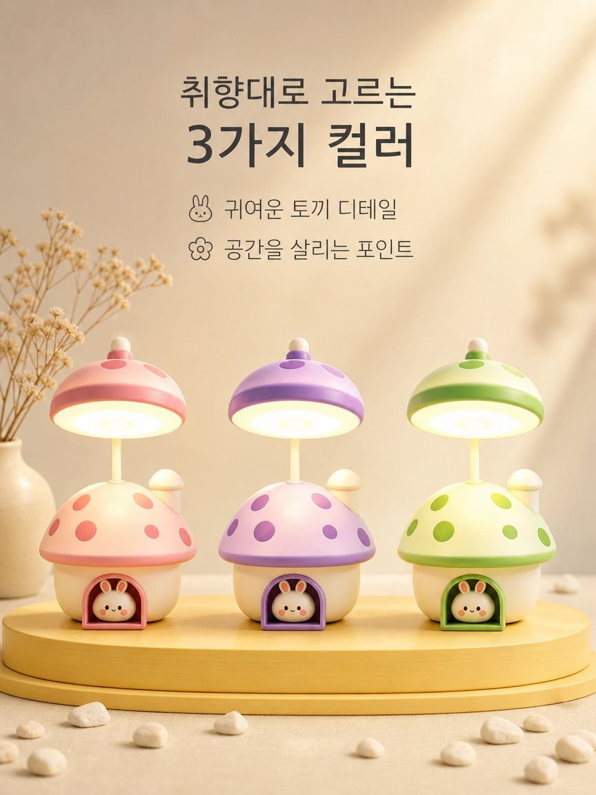 밤에 은은하게 빛나는 무드등