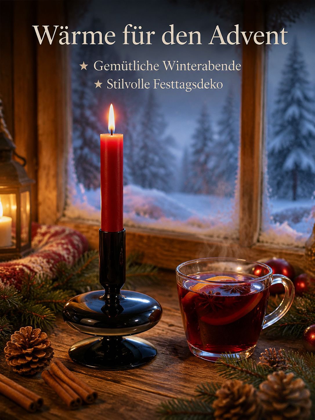 Moderner Kerzenhalter aus schwarzem Glas, geeignet für Wohnkultur