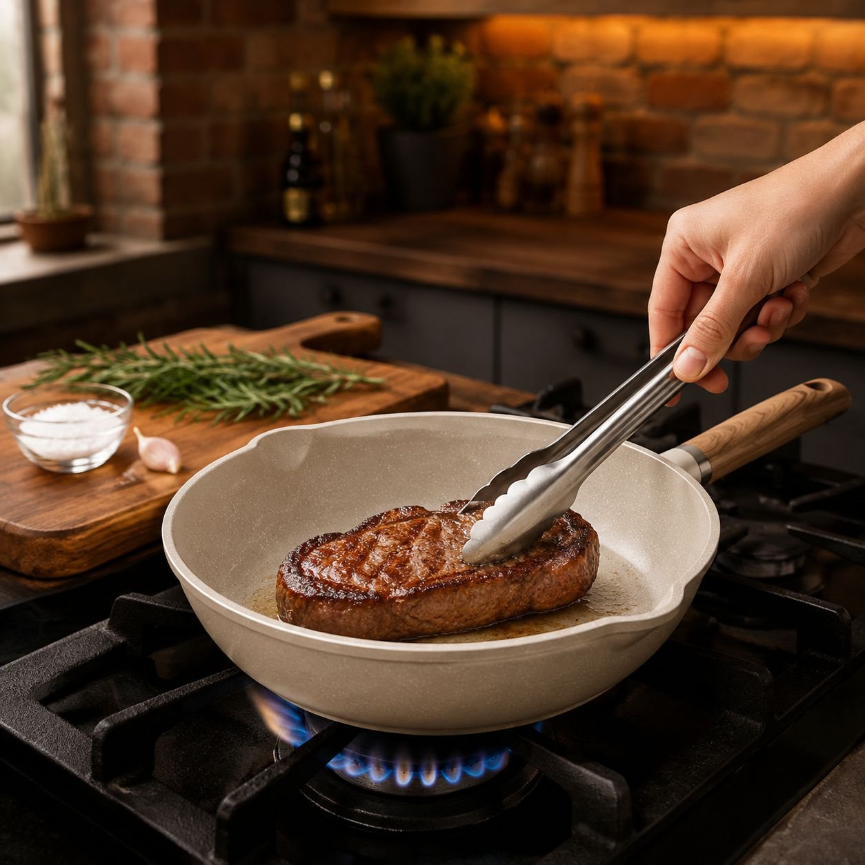 Thickened Household Oil-Free Flat Pan for Frying Fish and Eggs