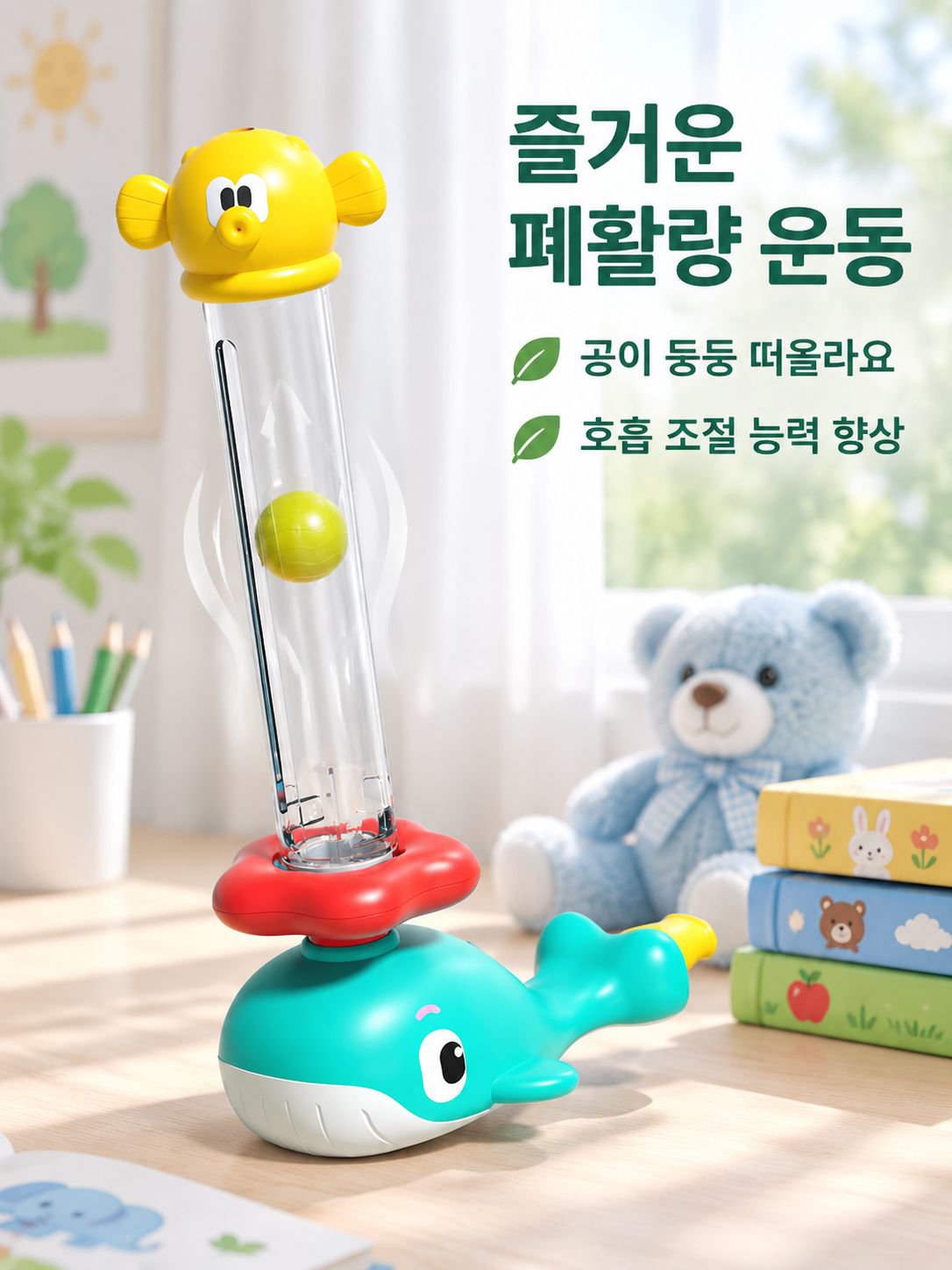 어린이 폐활량 훈련 부는 공 장난감 구강 운동기