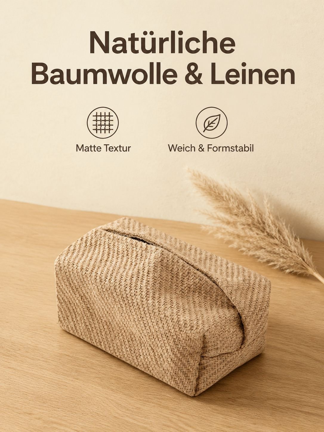 Baumwoll-Leinen Taschentuchbox Aufbewahrungstasche im japanischen Stil für Wohnzimmer und Esstisch