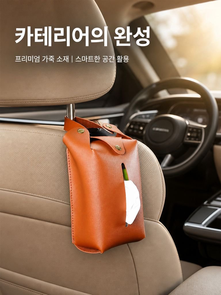 차량용 가죽 걸이형 티슈 케이스