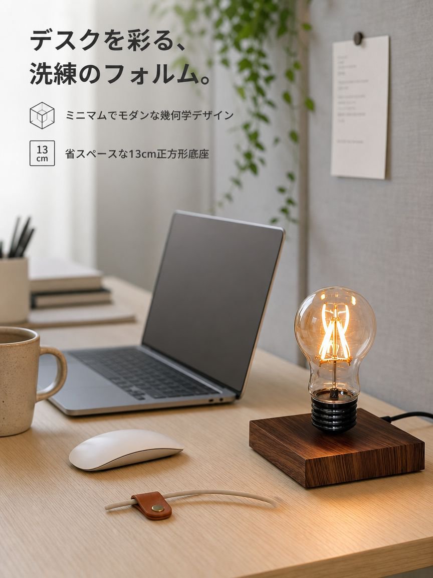 磁気浮上LED電球ワイヤレス回転テーブルランプ