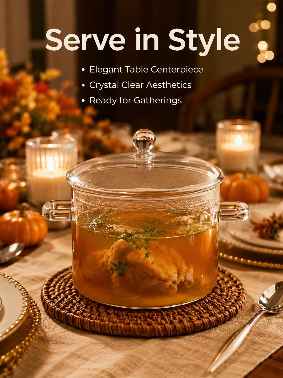 Family soup pot with lid