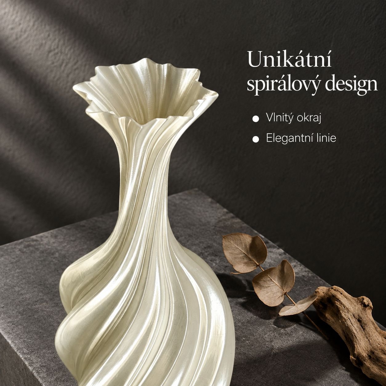 Severská váza s abstraktním uměním, 3D tisk dekorace