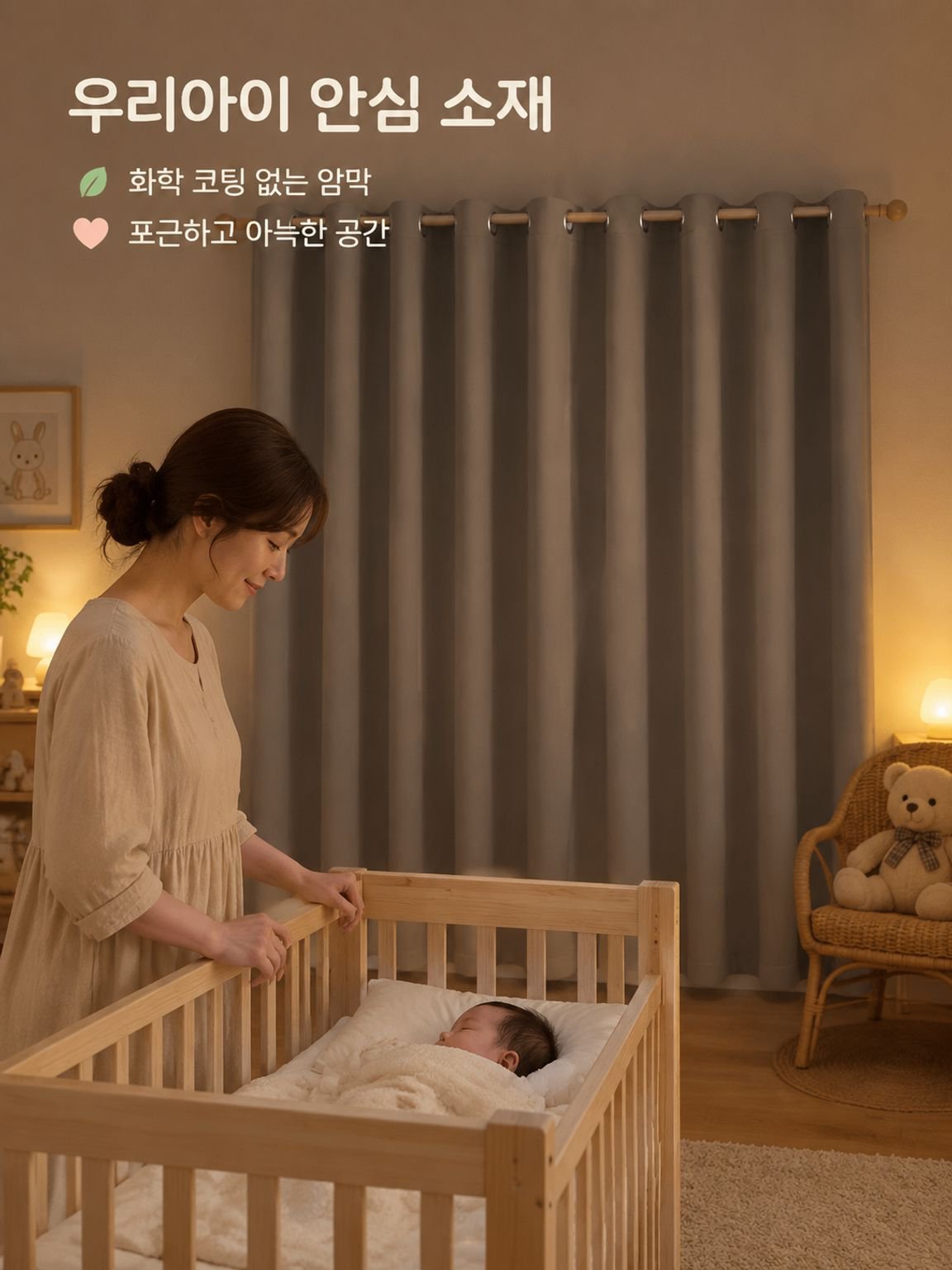 보온 단열 라미네이팅 완전 암막 커튼