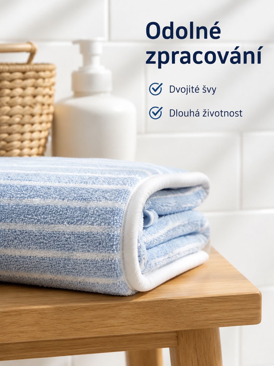 Přenosný pruhovaný korálový ručník na koupání