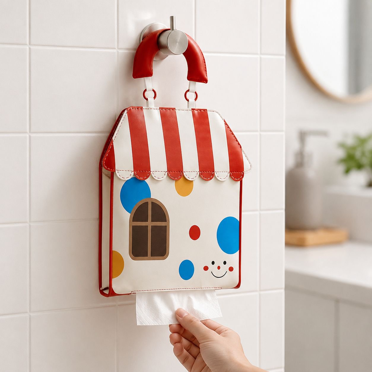 Cute Hanging Waterproof Tissue Bag Wall-Mounted Toilet Paper Holder