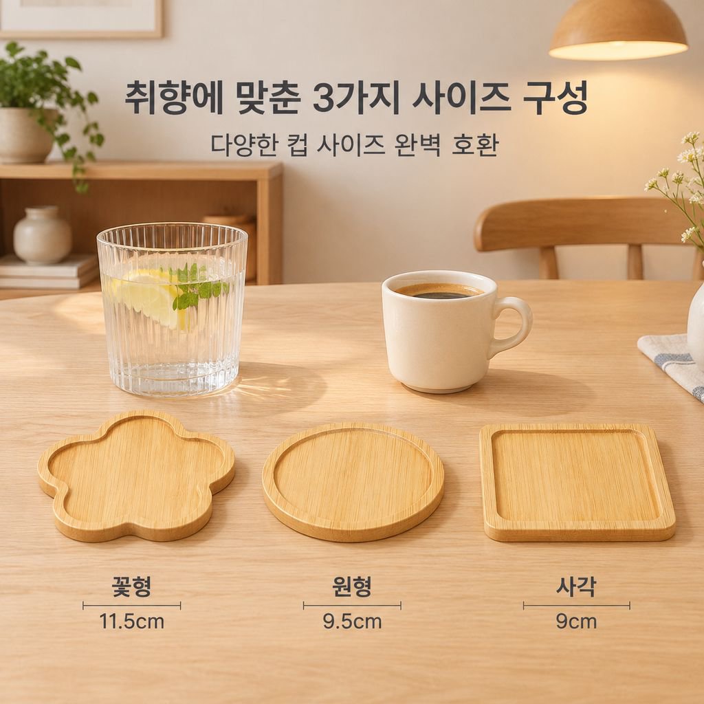 대나무 원형 DIY 모자이크 컵받침 베이스 우드 코스터 방열받침