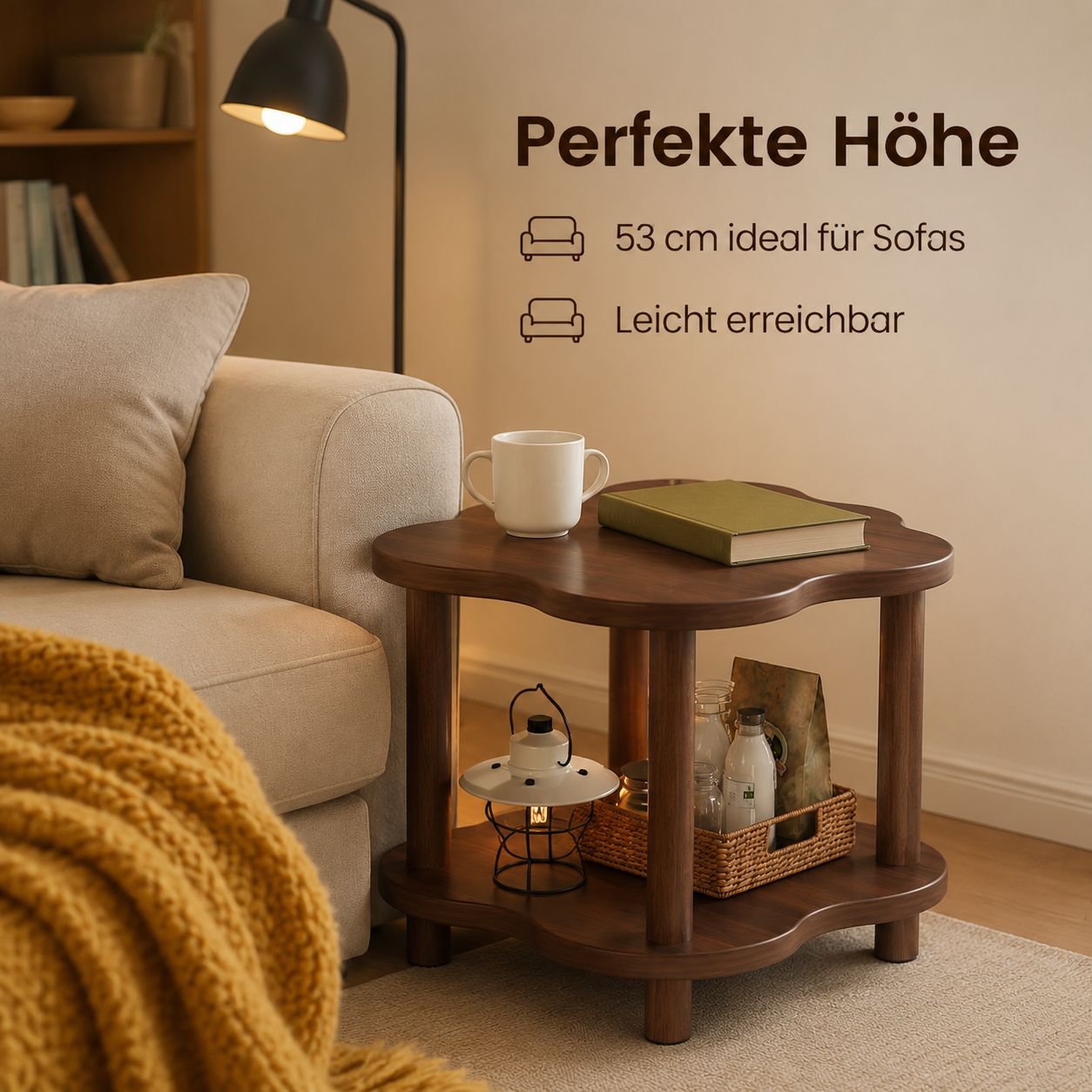 Kleiner Couchtisch/Quadratischer Wohnzimmertisch