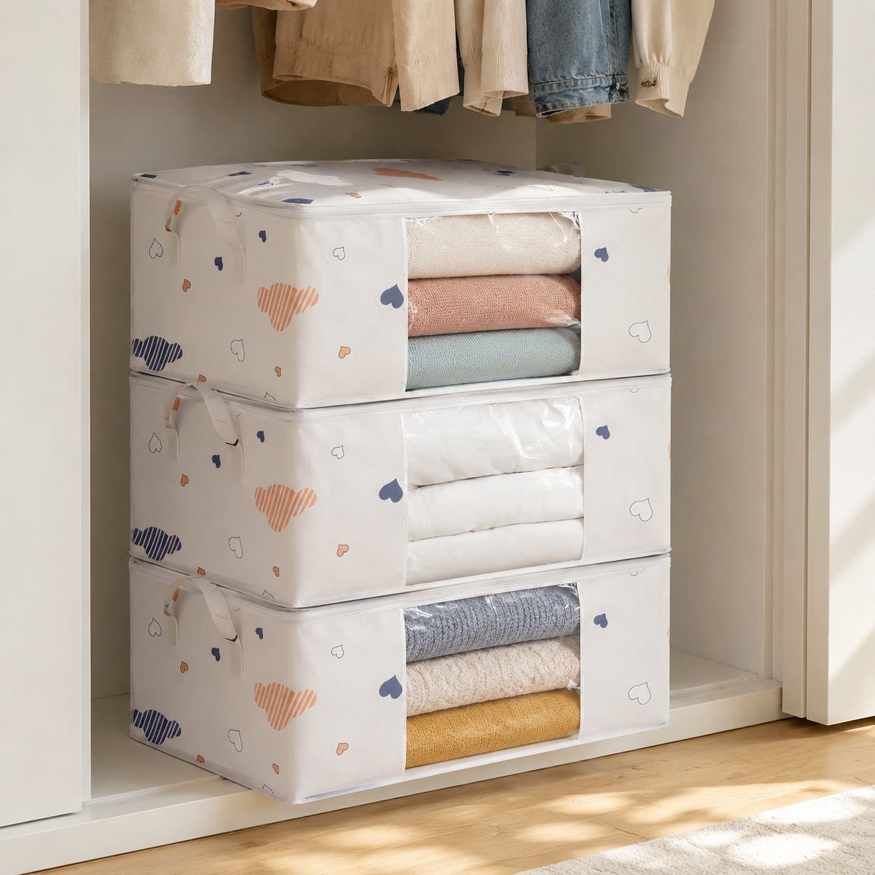 Multi-functional Foldable Storage Bag Home Clothes Organizer Dustproof Portable Storage Box
