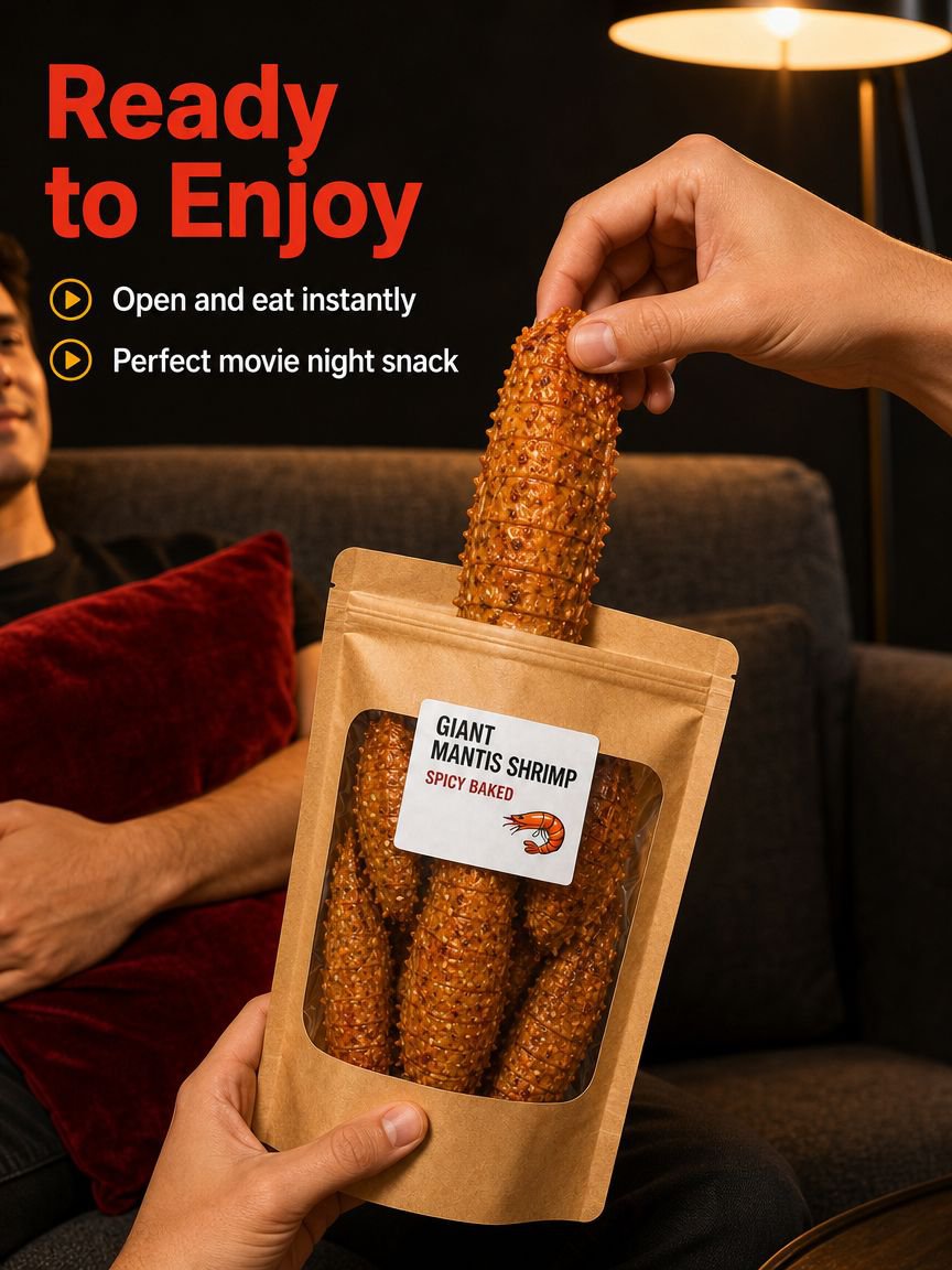 Convenient ready-to-eat mantis shrimp product