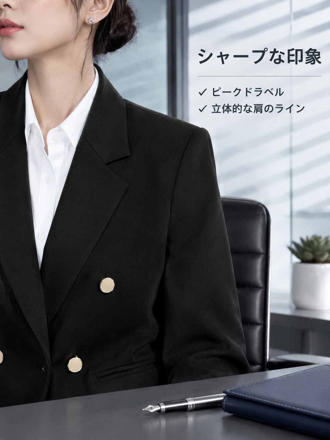 女性用長袖ブレザー 