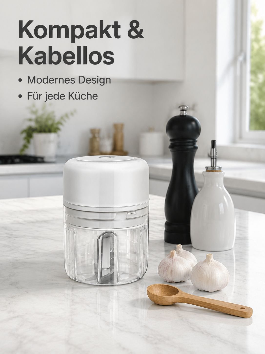 Kabelloser automatischer Knoblauchzerkleinerer