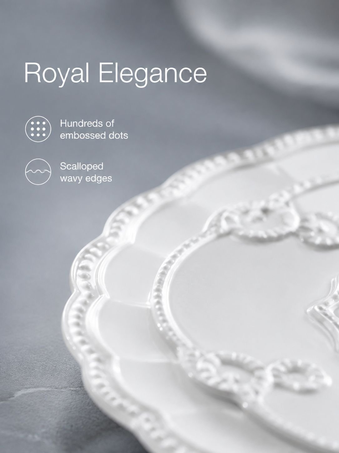 Wholesale Custom Carved Ceramic Plates for Wedding Banquet